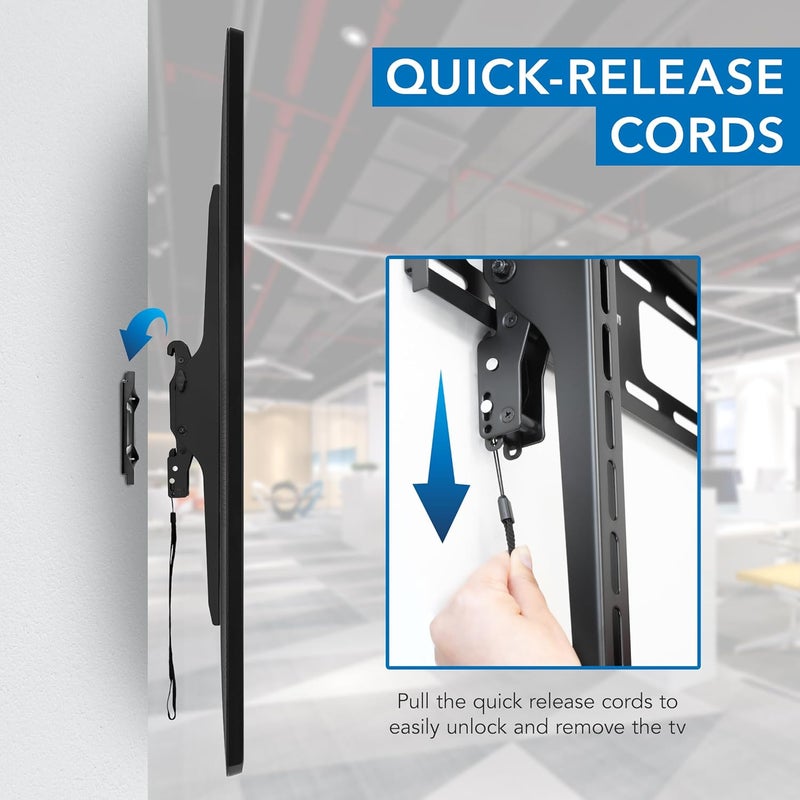 Mount-It! Portrait TV Wall Mount, Low Profile TV Mount for Vertical Mounting of Displays from 37" to 75", High 165 lb Weight Capacity, Anti-Theft Design, Tilting Menu Wall Board Mount, Sturdy Design - Image 4